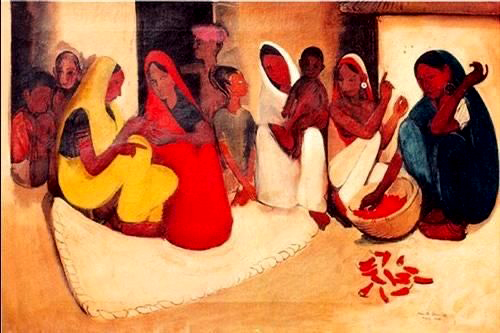 Village Scene - Amrita Sher-Gil